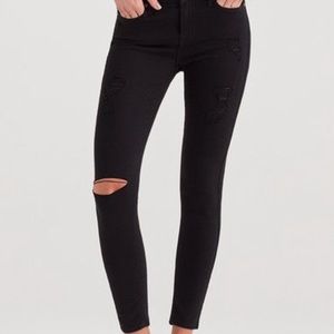 7 for all mankind black bair ankle skinny